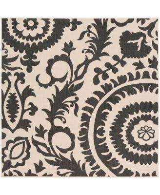 Livabliss - Alfresco ALF-9612 Black 7'3" Square Area Rug
