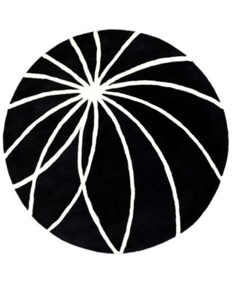Livabliss - Forum FM-7072 Black 6' Round Area Rug