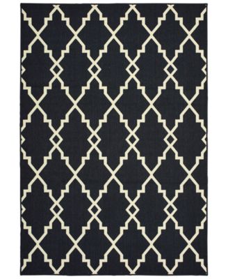 Oriental Weavers - Marina 7763K Black/Ivory 3'7" x 5'6" Indoor/Outdoor Area Rug