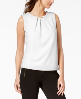 Calvin Klein - Embellished Pleated Top
