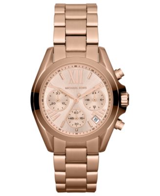 Michael Kors - Women's Chronograph Mini Bradshaw Rose Gold-Tone Stainless Steel Bracelet Watch 35mm MK5799