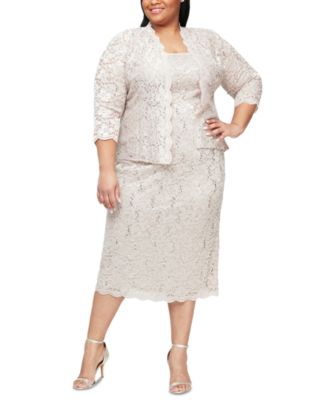 SL Fashions - Plus Size 2-Pc. Lace Jacket & Sheath Dress Set