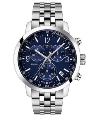 Tissot - Men's Swiss Chronograph PRC 200 Stainless Steel Bracelet Watch 43mm