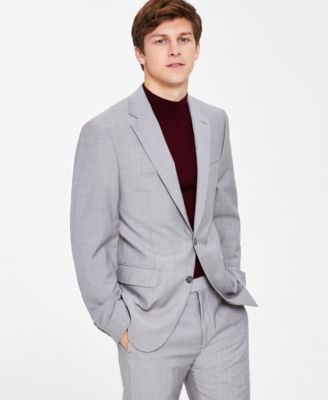 Calvin Klein - Men's Slim-Fit Stretch Gray Sharkskin Suit Jacket
