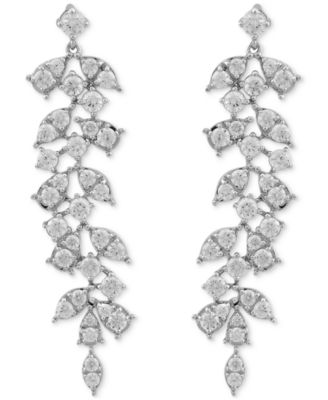 Macy's - Diamond Vine-Inspired Drop Earrings (2 ct. t.w.) in 10k White Gold