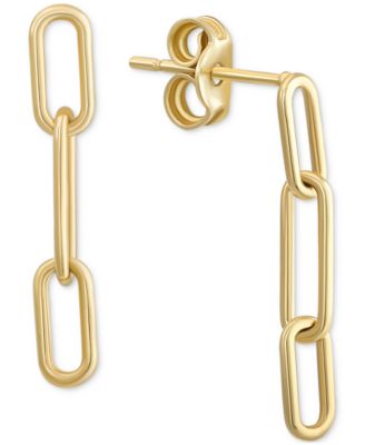 Macy's - Oval Triple Link Chain Drop Earrings in 10k Gold