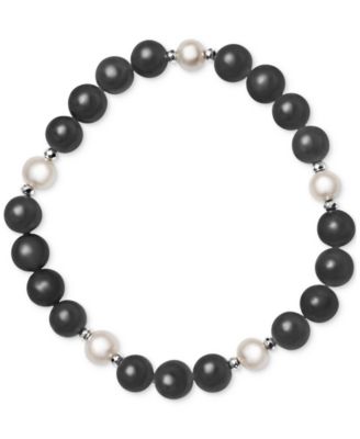 Macy's - Dyed Green Jade, Cultured Freshwater Pearl (8mm) & Hematite Stretch Bracelet (Also in Lavender Jade, Red Jade, Charcoal Jade, & Ginger Jade)