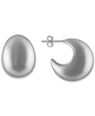 OMA THE LABEL - 18k Gold-Plated Stainless Steel Small Chunky J-Hoop Earrings, 0.94"