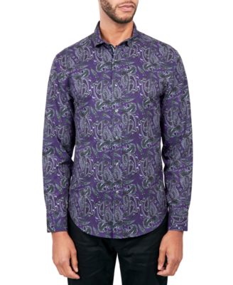 Society of Threads - Men's Regular-Fit Non-Iron Performance Stretch Paisley Button-Down Shirt
