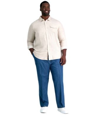 Haggar - Men's Big & Tall Stretch Denim Classic-Fit Flat Front Pants