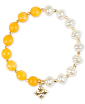 Patricia Nash - Gold-Tone Mixed Bead Stretch Bracelet