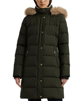 Lauren Ralph Lauren - Petite Faux-Fur-Trim Hooded Puffer Coat