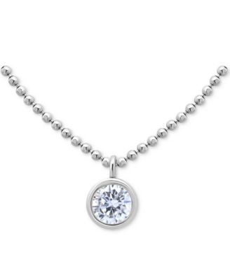 Giani Bernini - Cubic Zirconia Bezel Solitaire Pendant Necklace in 18k Gold-Plated Sterling Silver, 16" + 2" extender