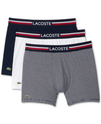 Lacoste - Men's Regular Fit Stretch French Flag Boxer Briefs, Pack of 3