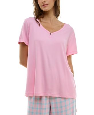 Roudelain - Women's Short-Sleeve Ribbed Henley Sleep Top