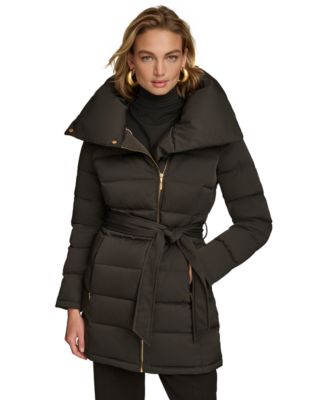 Donna Karan New York - Women's Belted Asymmetric Puffer Coat