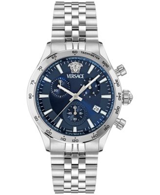 Versace - Unisex Swiss Chronograph Hellenyium Stainless Steel Bracelet Watch 40mm