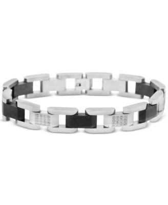 Macy's - Men's Diamond Bracelet (1/2 ct. t.w.) in Stainless Steel