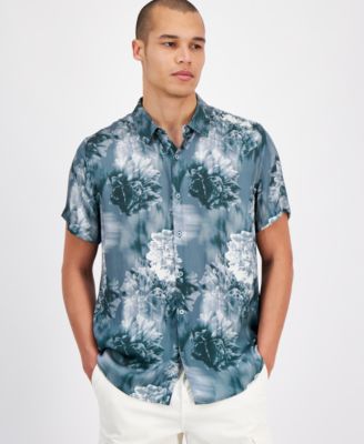 GUESS - Men's Wayco Floral-Print Short-Sleeve Shirt