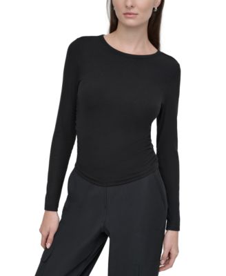 DKNY - Women's Ribbed Ruched Top