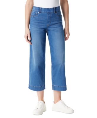 Gloria Vanderbilt - Petite Shape-Effect Wide-Leg Crop Jeans