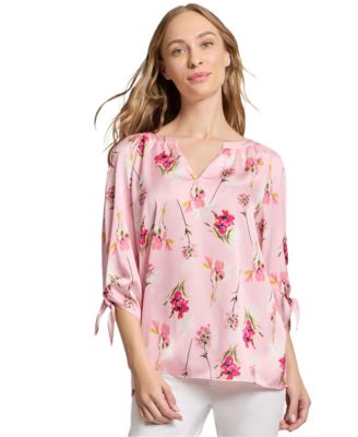 Jones New York - Women's Floral-Print 3/4-Sleeve Top