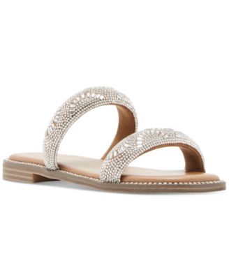 Madden Girl - Partly Rhinestone Two-Band Slide Sandals