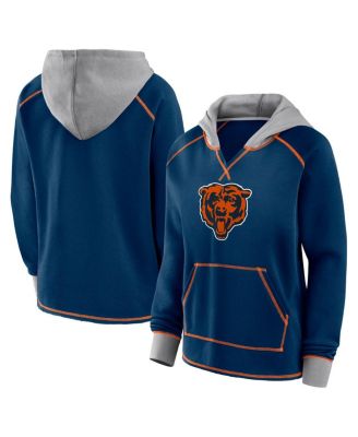 Logo Athletic - Women's Navy Chicago Bears Boom Fleece Pullover V-Neck Hoodie