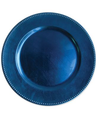 American Atelier - Royal Blue Beaded Charger Plate 13"