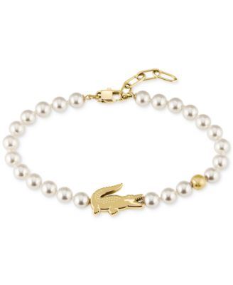 Lacoste - Gold-Tone Matchpoint Glass Pearl Strand Bracelet