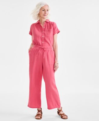 Style & Co - Women's Cotton Gauze Wide-Leg Pants