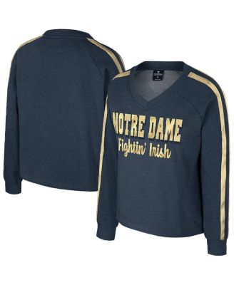 Colosseum - Women's Navy Notre Dame Fighting Irish Treasures Long Sleeve V-Neck T-Shirt