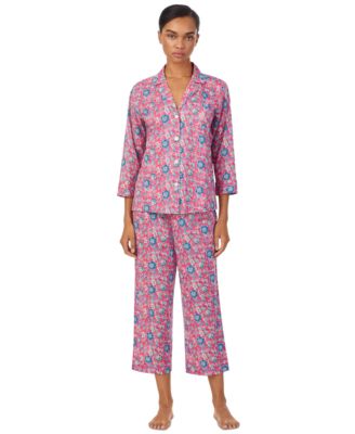 Lauren Ralph Lauren - Women's 3/4-Sleeve Cropped Pajama Set