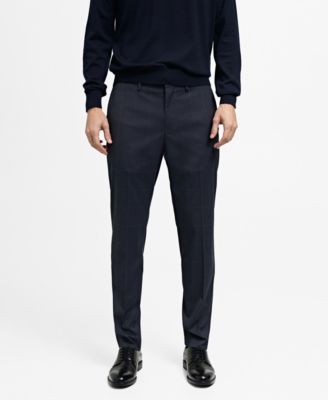 MANGO - Men's Stretch Fabric EU Super Slim-Fit Suit Pants