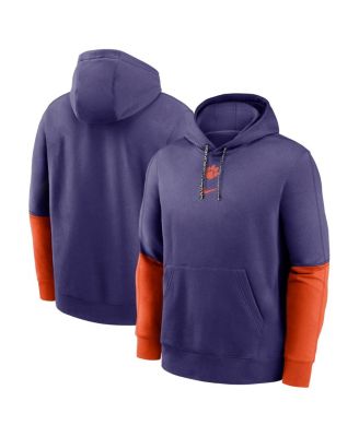 Nike - Men's Purple/Orange Clemson Tigers 2024 Sideline Club Pullover Hoodie