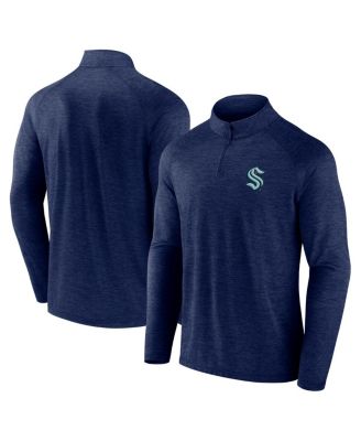 Logo Athletic - Men's Navy Seattle Kraken Head-to-Head Raglan Quarter-Zip Top