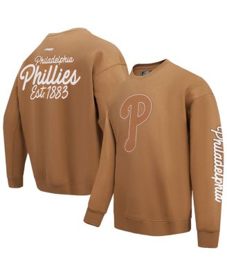 Pro Standard - Men's Brown Philadelphia Phillies Paint The City Dropped Shoulder Pullover Sweatshirt