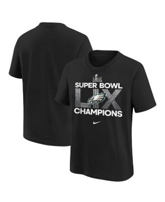 Nike - Big Boys and Girls Black Philadelphia Eagles Super Bowl LIX Champions T-Shirt