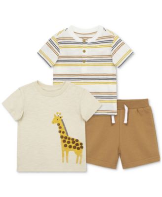 Little Me - Baby Boys 3-Pc. Giraffe T-Shirts & Shorts Play Set