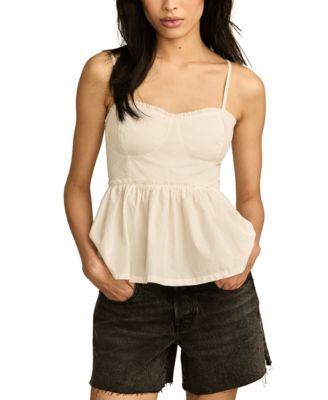 Lucky Brand - Women's Cotton Ruched Corset Cami Top