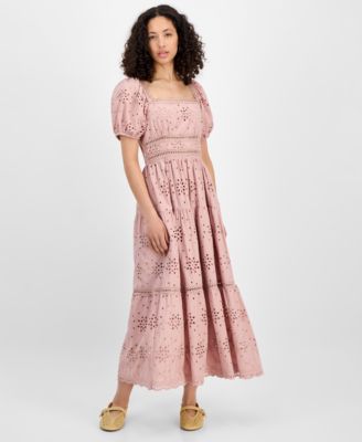 And Now This - Women's Eyelet Cotton Maxi Dress, Exclusively at Macy's