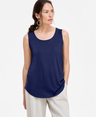 JM Collection - Women's Solid Scoop-Neck Tank Top