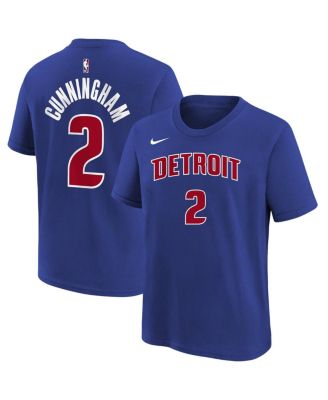 Nike - Big Boys and Girls Cade Cunningham Blue Detroit Pistons Icon Name Number T-Shirt