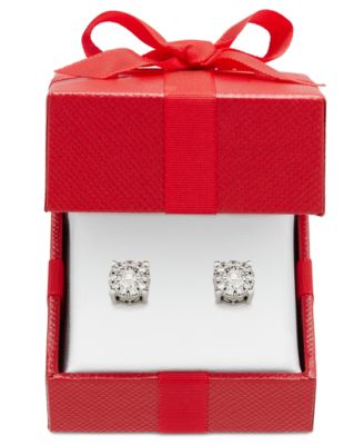 Macy's - Diamond Halo Stud Earrings (1/3 ct. t.w.) in 14k Gold