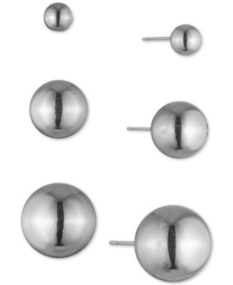 Lauren Ralph Lauren - 3-Pc. Set Metal Ball Stud Earrings
