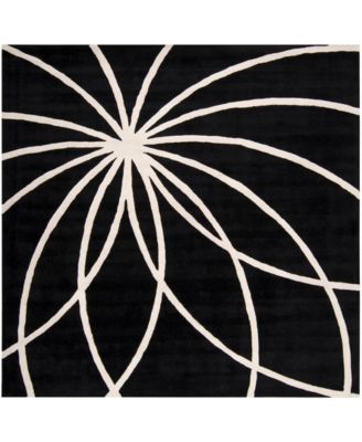 Livabliss - Forum FM-7072 Black 8' Square Area Rug