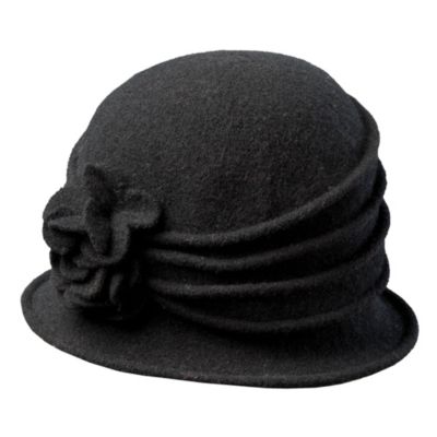 Dorfman Pacific - Knit Wool Cloche with Flower