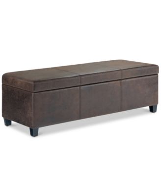 Simpli Home - Avalon Storage Ottoman Bench, Quick Ship
