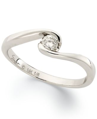 Sirena - Diamond Bridal Ring in 14k White Gold (1/8 ct. t.w.)