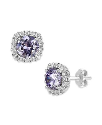 Giani Bernini - Multi Colored Cubic Zirconia Cushion Shape Stud Earring in Sterling Silver